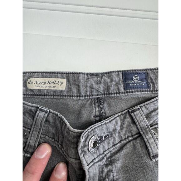 AG Adriano Goldschmied Jeans Womens The Avery Work Patch Roll-Up Gray 28R - Picture 3 of 6